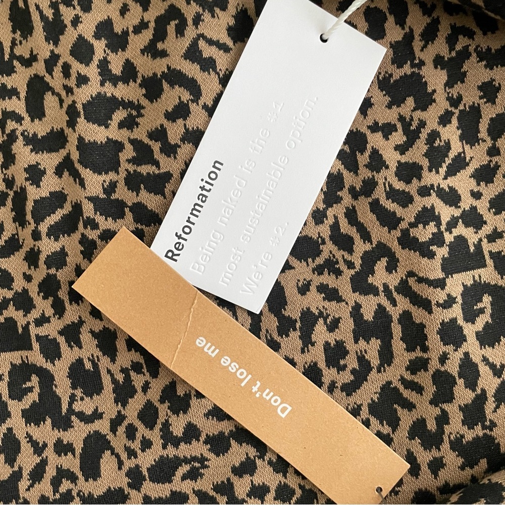 NWT, Reformation Suzie Skirt, Brown Cheetah, Size 0 - Picture 7 of 7